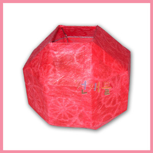 전통문양이 있는 한지팔모등 [한지팔각장엄등] 6cm (빨강) 1박스 10개(단가 6000원)