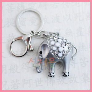 GSW 실버메탈 코끼리 열쇠고리(가방고리)